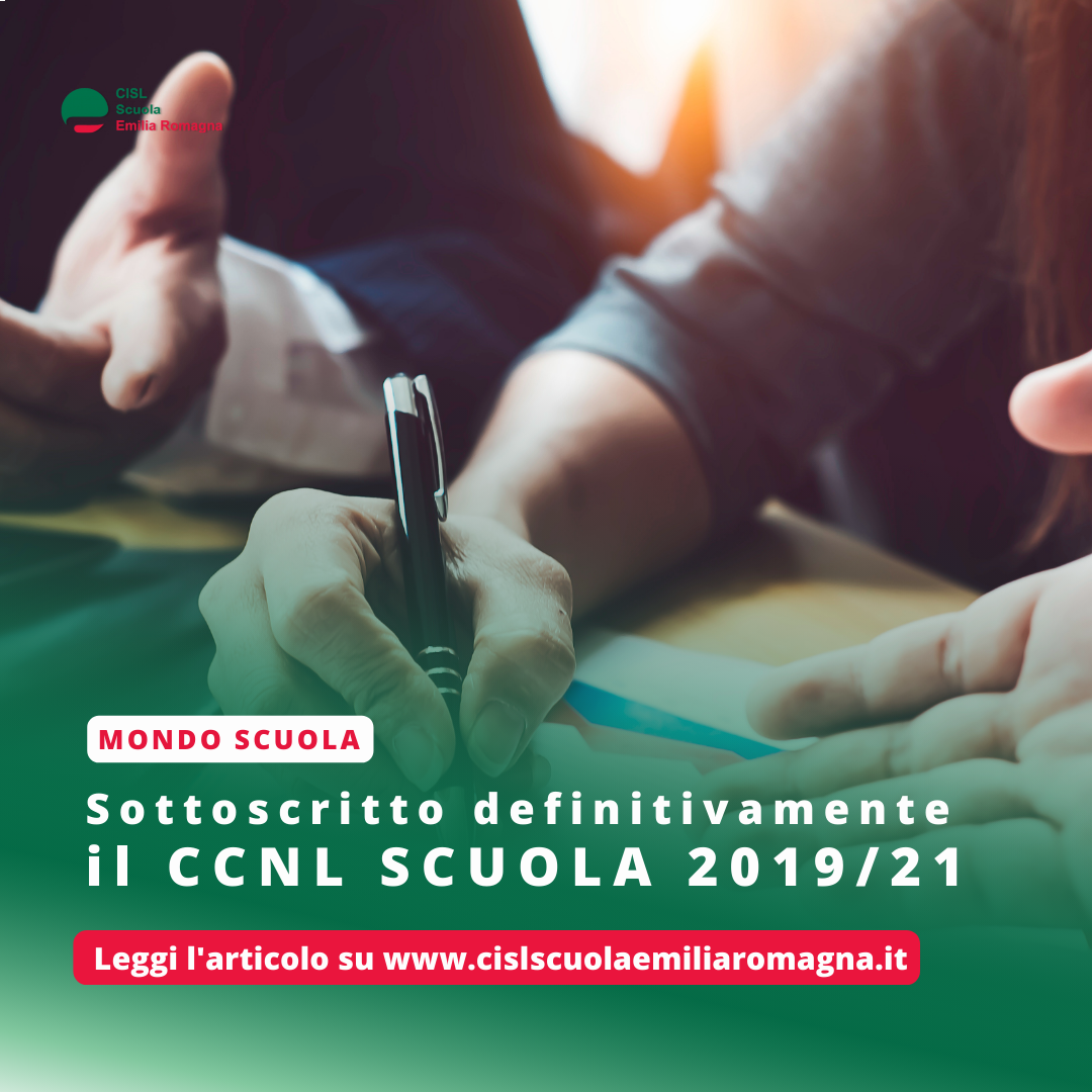 Sottoscritto il CCNL Istruzione e Ricerca 2019/21